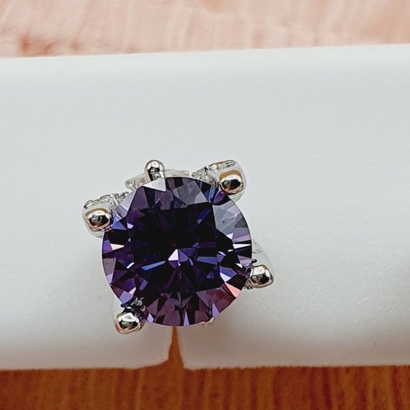 "Birthstone S925 Sterling Silver CZ Stud Earrings for Women/Girl, US19251041 - Picture 7 of 15